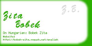zita bobek business card
